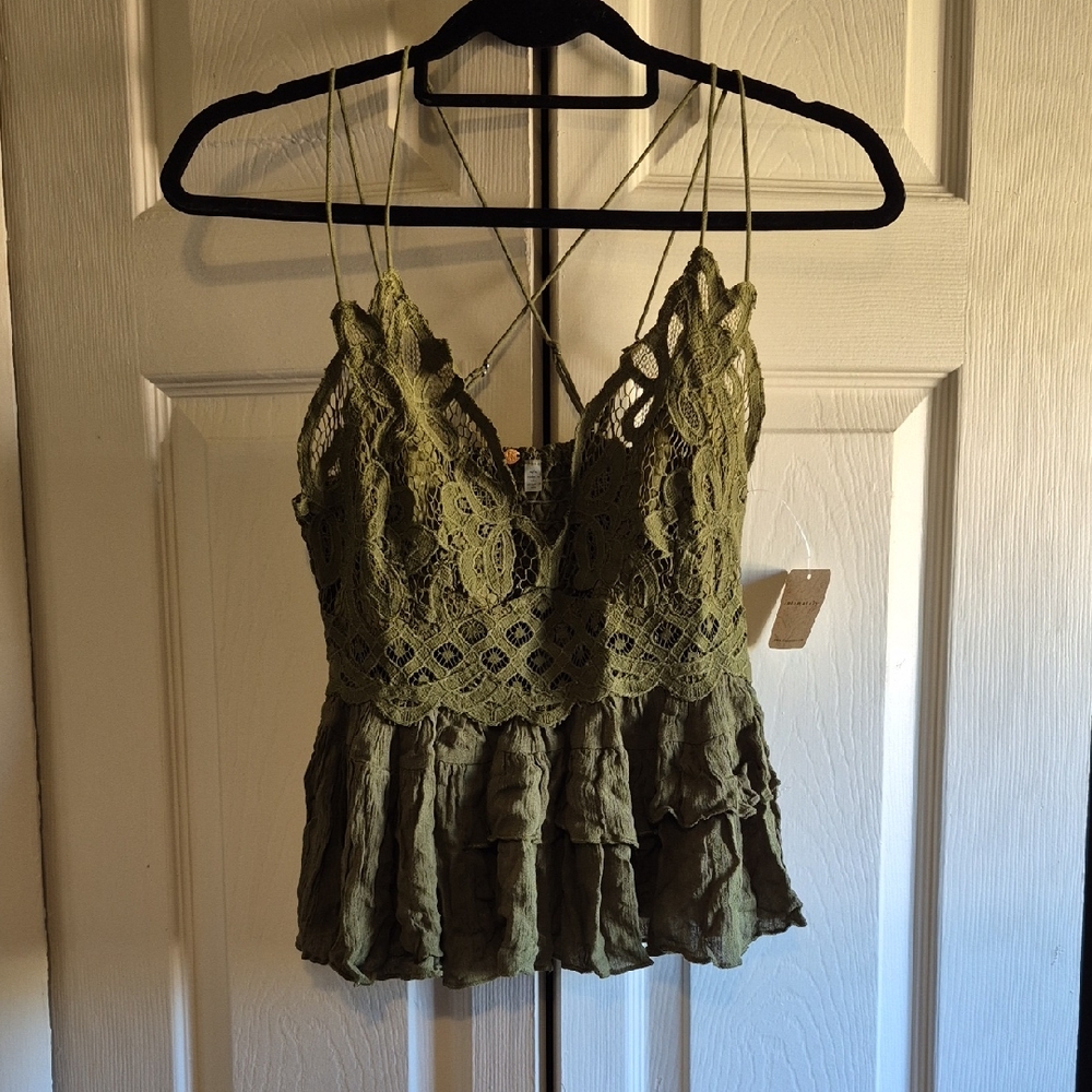 FP Intimately Adella Top - Olive Sparrow M